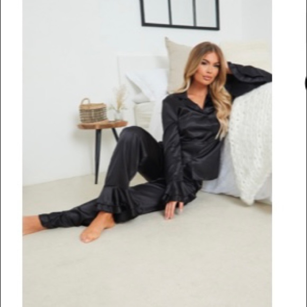 Black Satin PJ/ Outfit Set